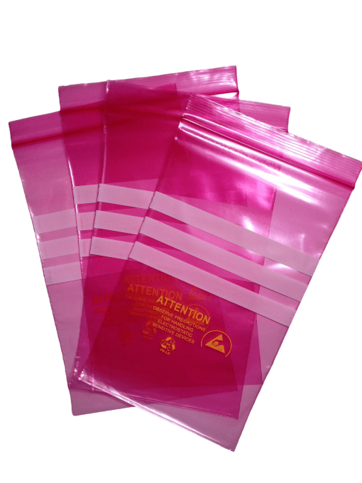 Pink Anti Static Bags | ESD Bags | Open Top pink anti static bags | Ziplock pink anti static bags | ESD Packaging | Anti Static Packaging